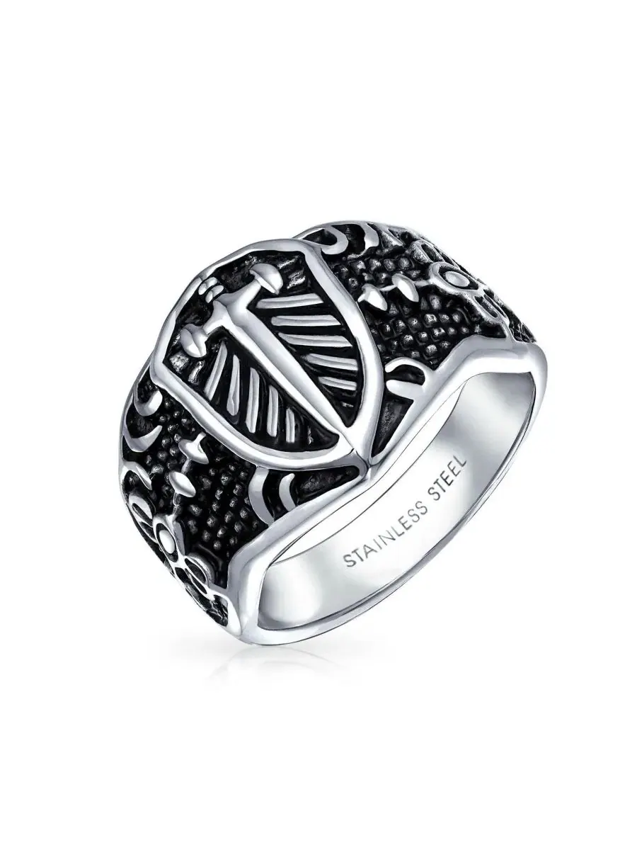 Кольцо-печатка с крестом Fleur De Lis Bling Jewelry