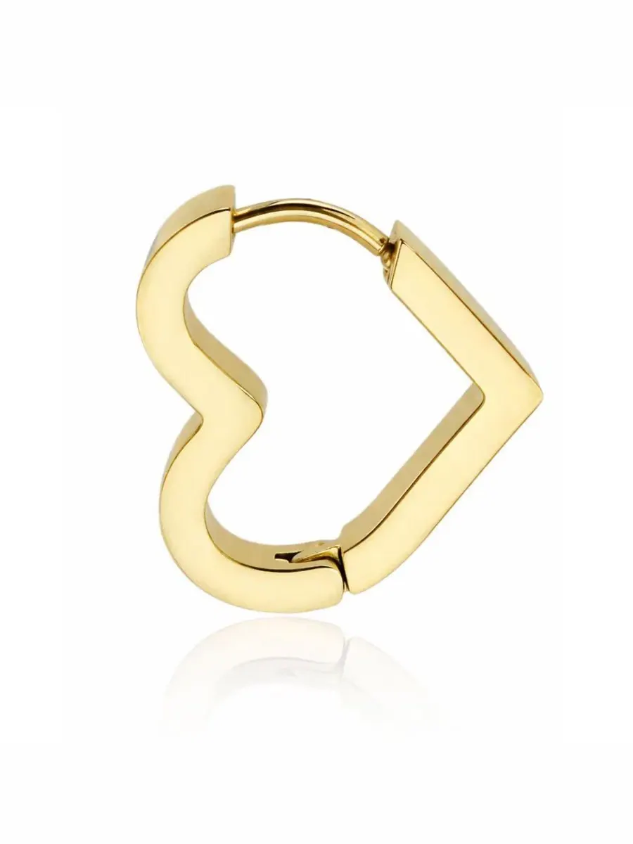 Серьги-кольца в форме сердца Rebl Jewelry — изображение 2 из 3, оттенок золото