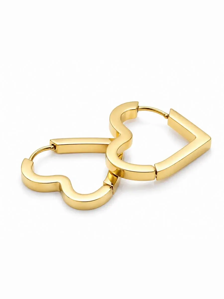 Серьги-кольца в форме сердца Rebl Jewelry — изображение 3 из 3, оттенок золото