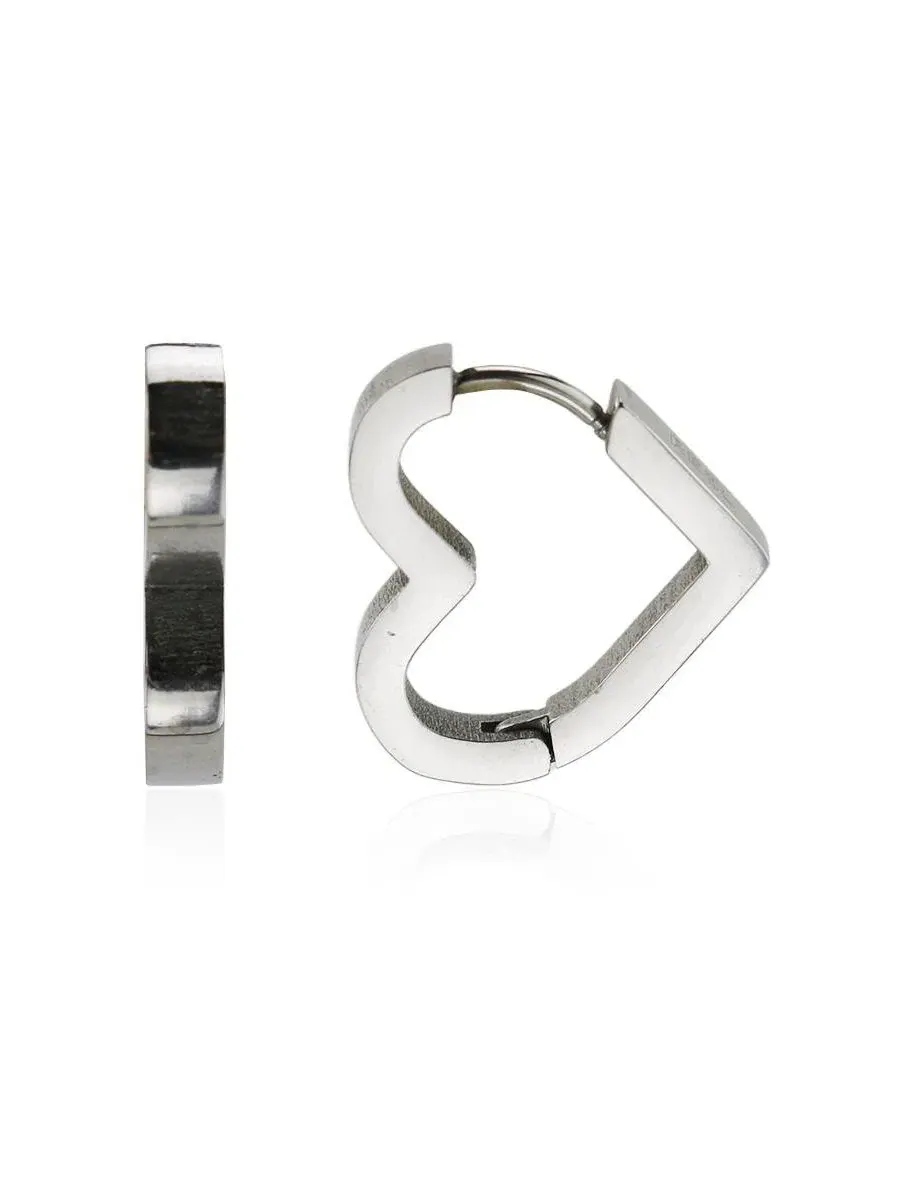 Серьги-кольца в форме сердца Rebl Jewelry