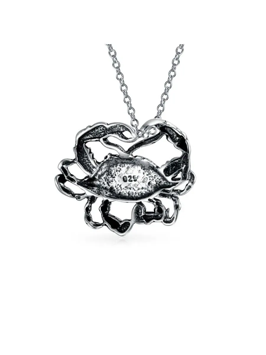 Кулон-подвеска в виде краба с цепочкой Bling Jewelry — изображение 2 из 3, оттенок серебряный
