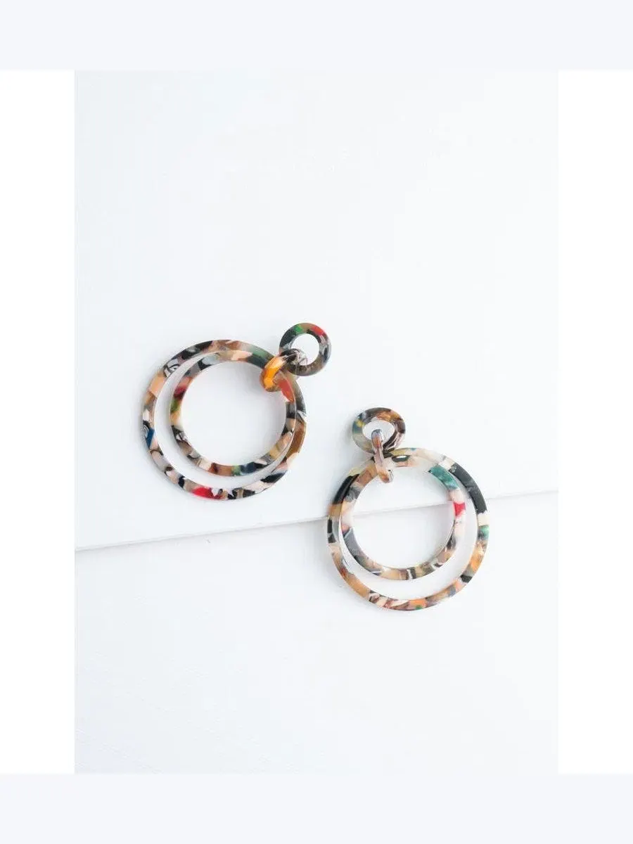 Серьги-подвески Margot Multi-colored из смолы Starfish Project