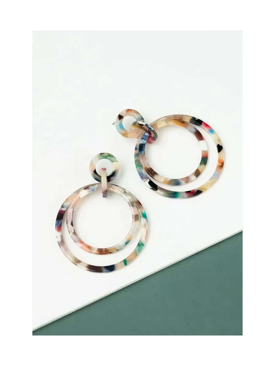 Серьги-подвески Margot Multi-colored из смолы Starfish Project — изображение 2 из 3, оттенок мульти