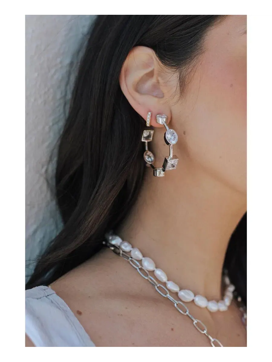 Серьги-хупы Ravenna Hoop Untamed Petals — изображение 3 из 3, оттенок серебряный
