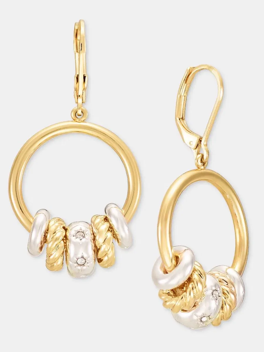 Серьги-подвески Pavé Starburst Rondelle Anne Klein — изображение 2 из 3, оттенок прозрачный
