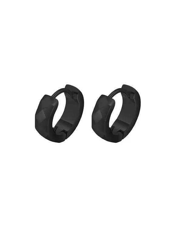Серьги-Кольца Huggie Hoop из нержавеющей стали с бриллиантами Metallo