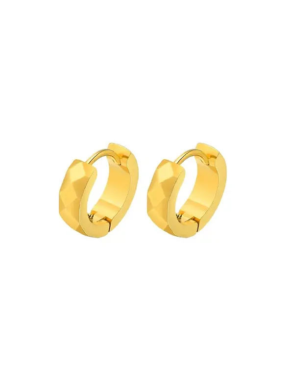 Серьги-Кольца Huggie Hoop из нержавеющей стали с бриллиантами Metallo