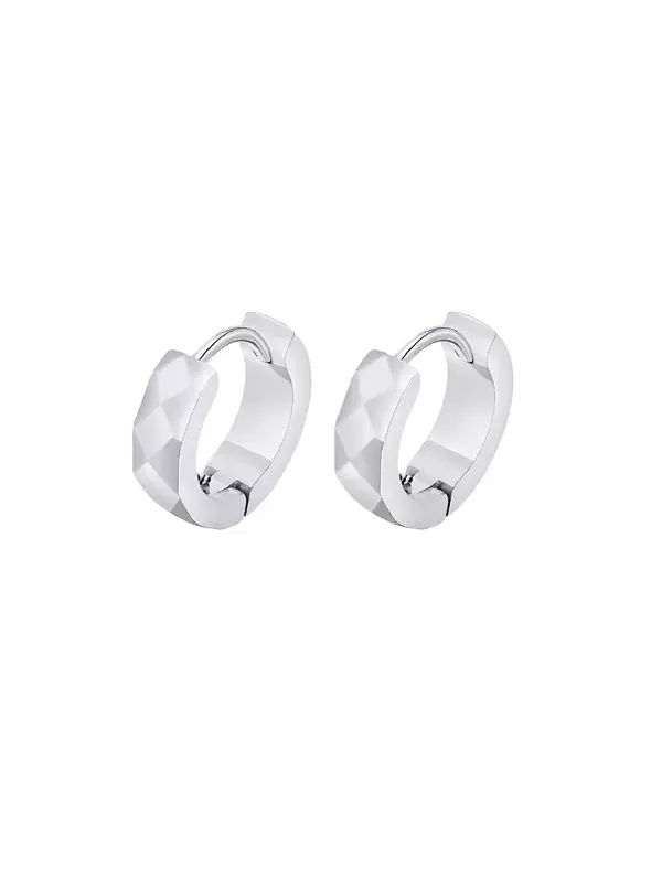 Серьги-Кольца Huggie Hoop из нержавеющей стали с бриллиантами Metallo