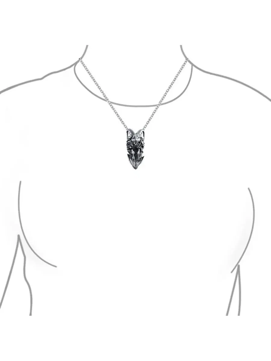 Кулон-подвеска Capricorn Zodiac Pendant Necklace Sea Goat Astrology Horoscope Oxidized .925 — изображение 3 из 3