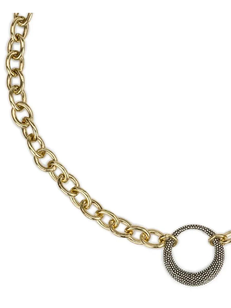 Колье-цепочка Caviar Collection Circle Necklace Patricia Nash — изображение 2 из 3, оттенок золотистый серебристый