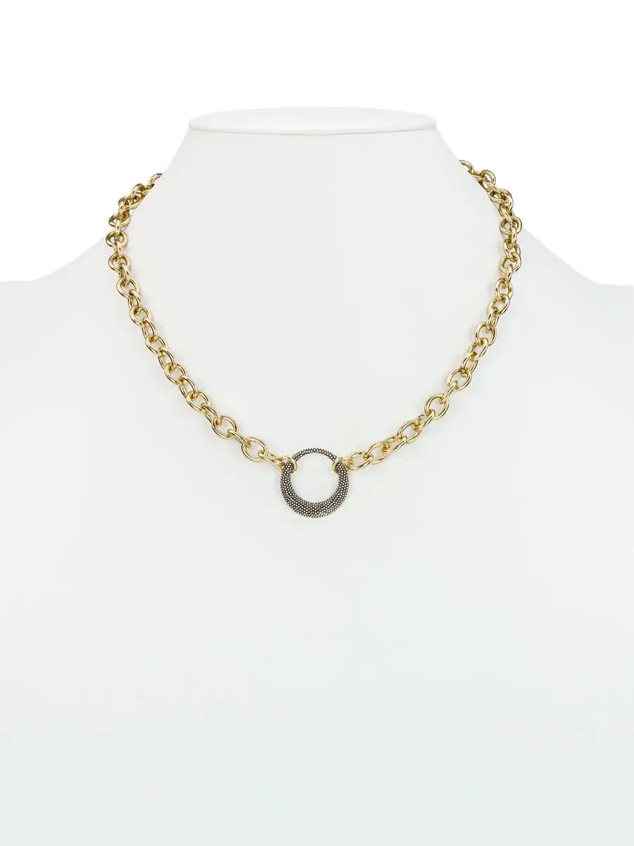 Колье-цепочка Caviar Collection Circle Necklace Patricia Nash — изображение 3 из 3, оттенок золотистый серебристый