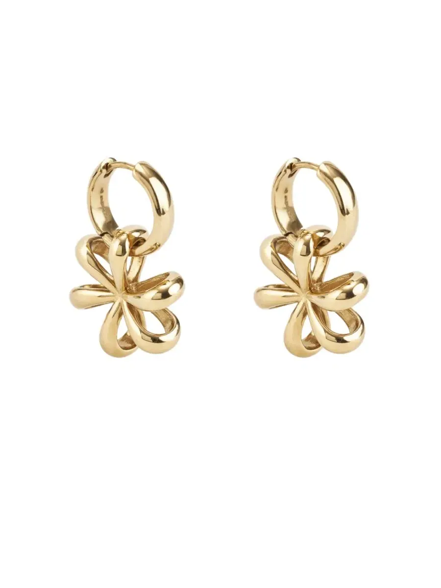 Серьги-гвоздики Flower Huggies с подвеской в виде цветка, 14K золотое покрытие Hey Harper — мульти