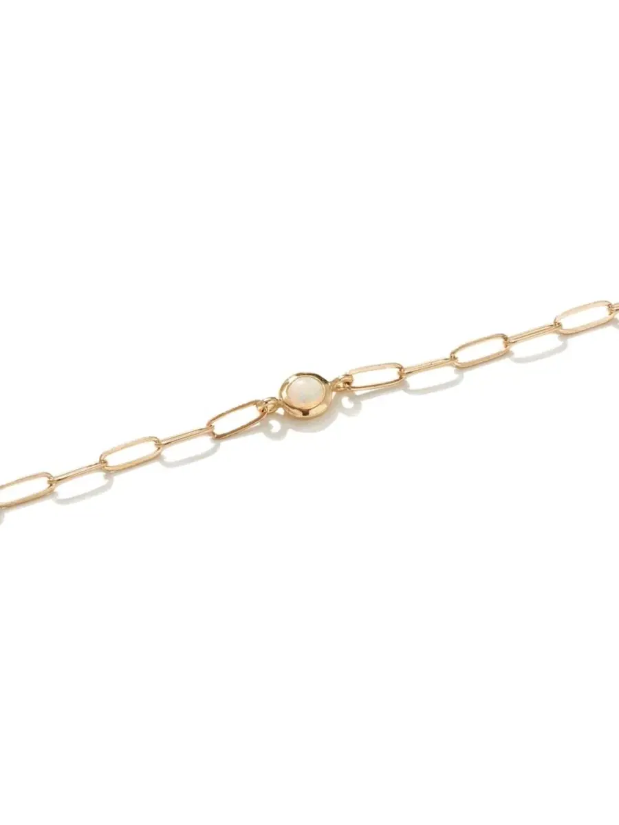 Браслет-цепочка с камнем-талисманом Classique Birthstone Paperclip Anzie — изображение 2 из 3, оттенок желтый
