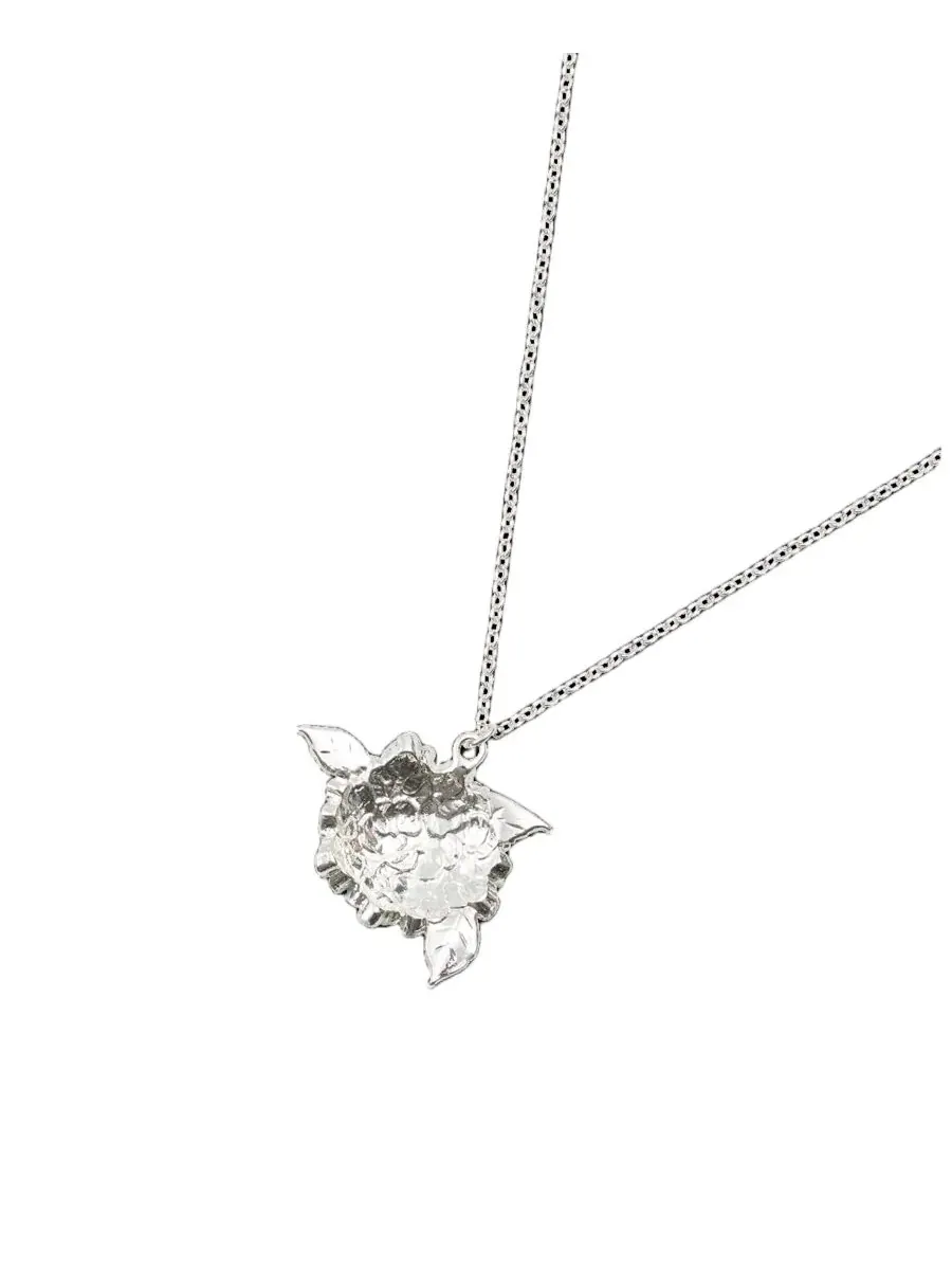 Кулон с эмалевым цветком гортензии Hydrangea Necklace Fable England — изображение 4 из 5, оттенок синий серебристый