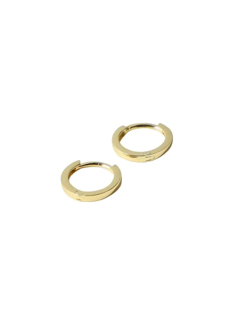 Серьги-конго 7,5 мм с хай-полиш покрытием, модель Huggie Hoop The M Jewelers — изображение 3 из 6, оттенок золото
