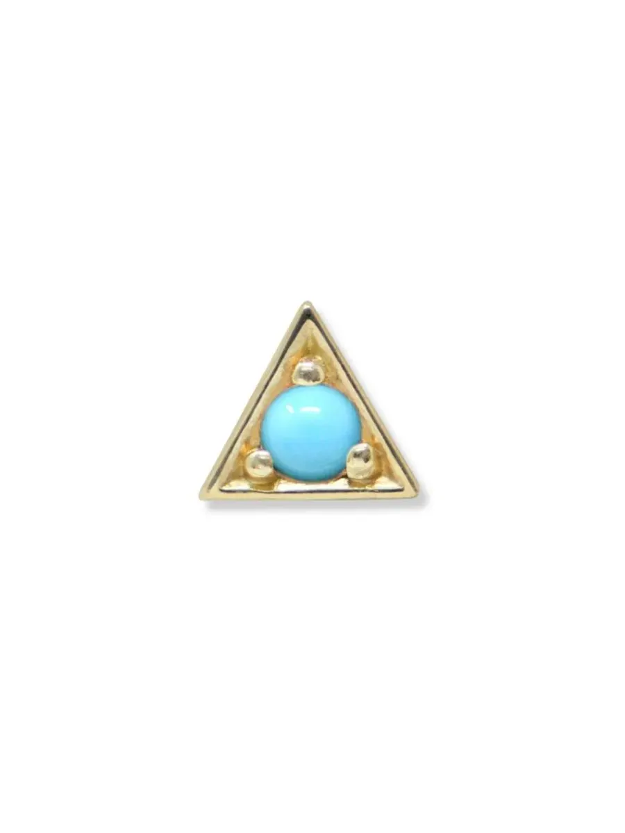 Серьга-пусета с бирюзой Cleo Round Single Stud Anzie — голубой
