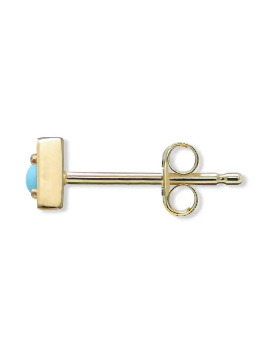 Серьга-пусета с бирюзой Cleo Round Single Stud Anzie — изображение 2 из 3, оттенок бирюзовый