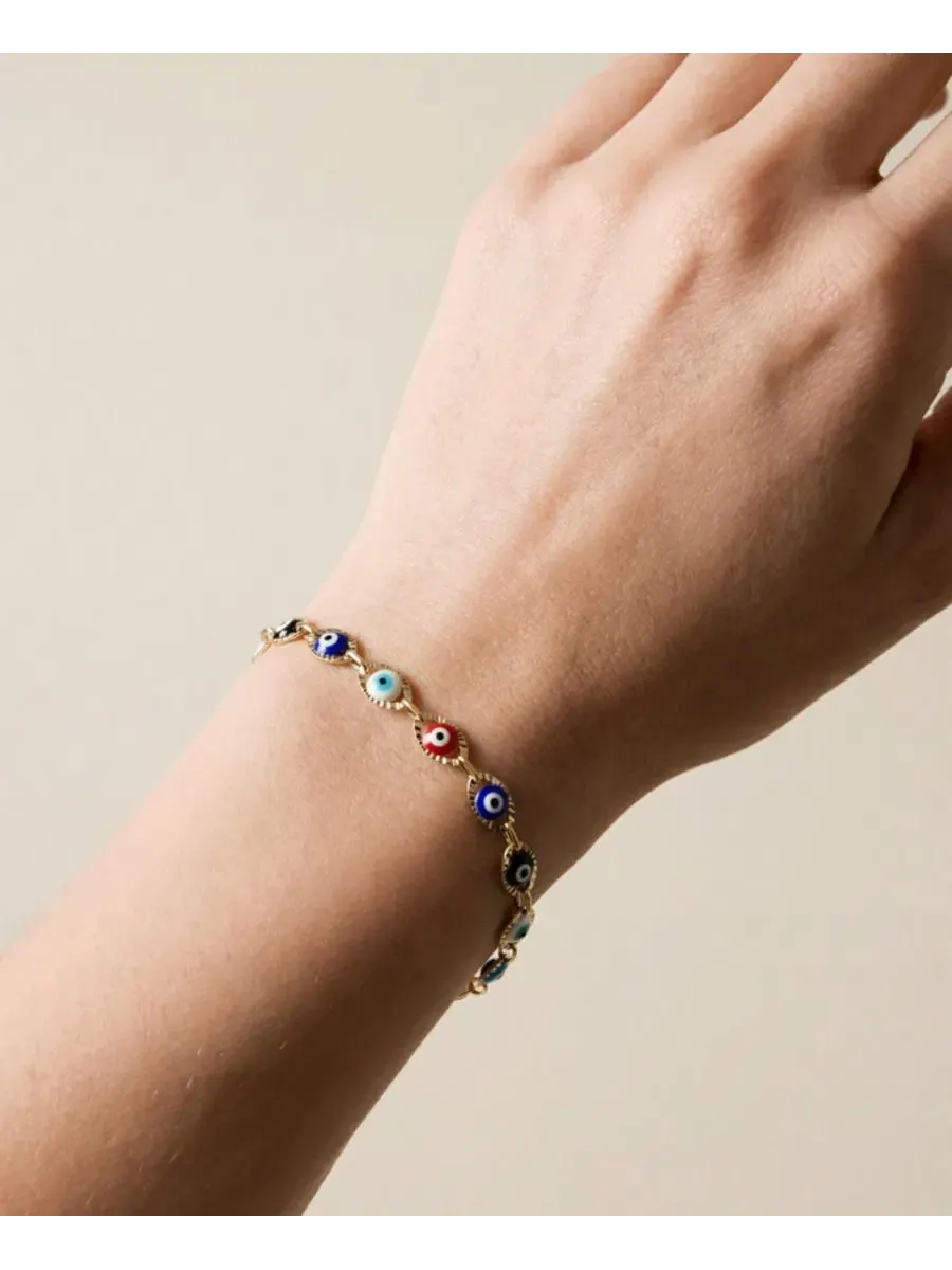 Браслет-цепочка с принтом Evil Eye The M Jewelers — изображение 2 из 3, оттенок мульти