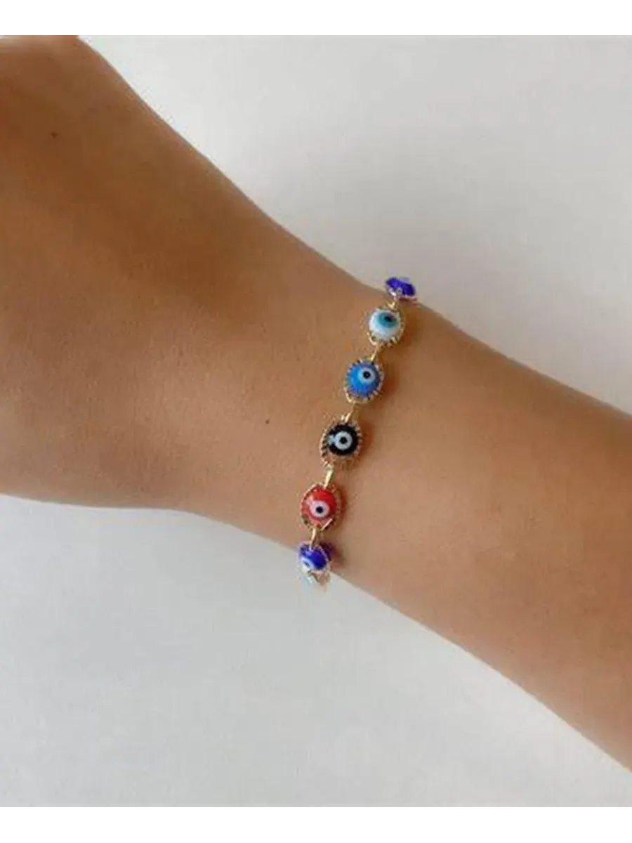 Браслет-цепочка с принтом Evil Eye The M Jewelers — изображение 3 из 3, оттенок мульти