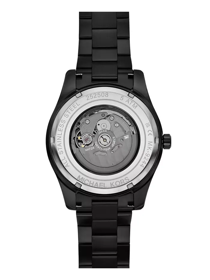 Мужские часы Lexington Automatic Black IP из нержавеющей стали, 45 мм Michael Kors — изображение 4 из 5