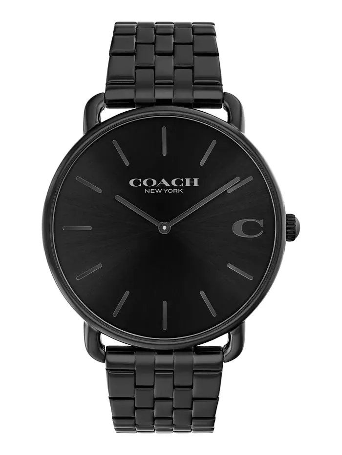 Мужские часы Elliot Ionic с черным браслетом из нержавеющей стали, 43mm Coach