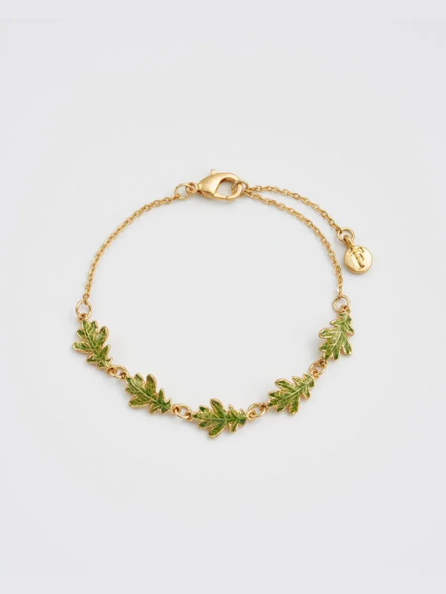 Браслет с листьями дуба Oak Leaf Gold Fable England
