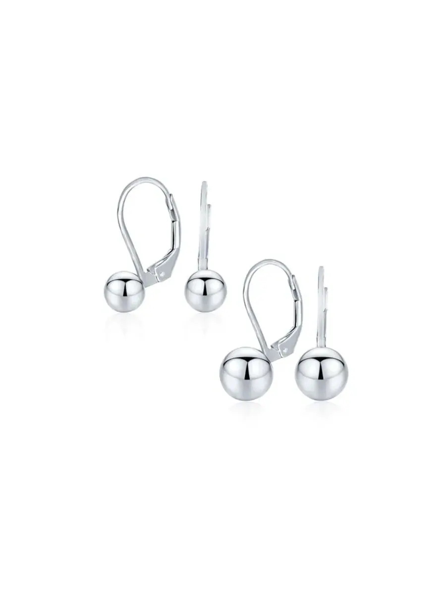 Серьги-пусеты с подвеской-шаром, серебро 925 пробы, 2 пары Bling Jewelry