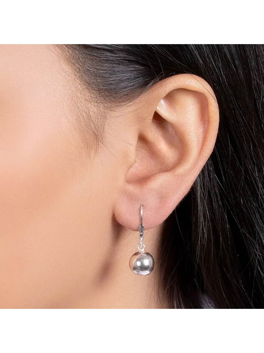 Серьги-пусеты с подвеской-шаром, серебро 925 пробы, 2 пары Bling Jewelry — изображение 4 из 4, оттенок серебристый