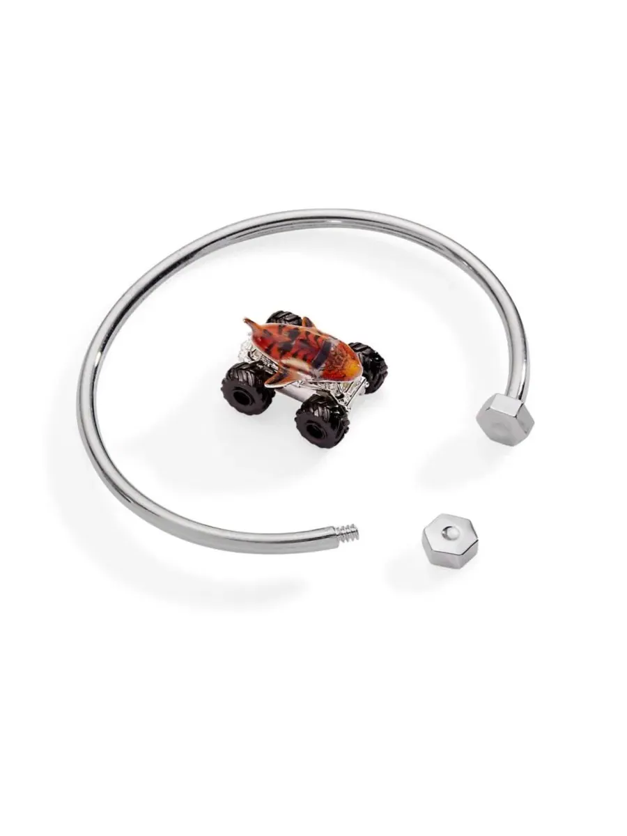 Браслет-манжета Hot Wheels Tiger Shark Monster Truck Moveable Cuff Alex and Ani — изображение 2 из 3, оттенок серебряный