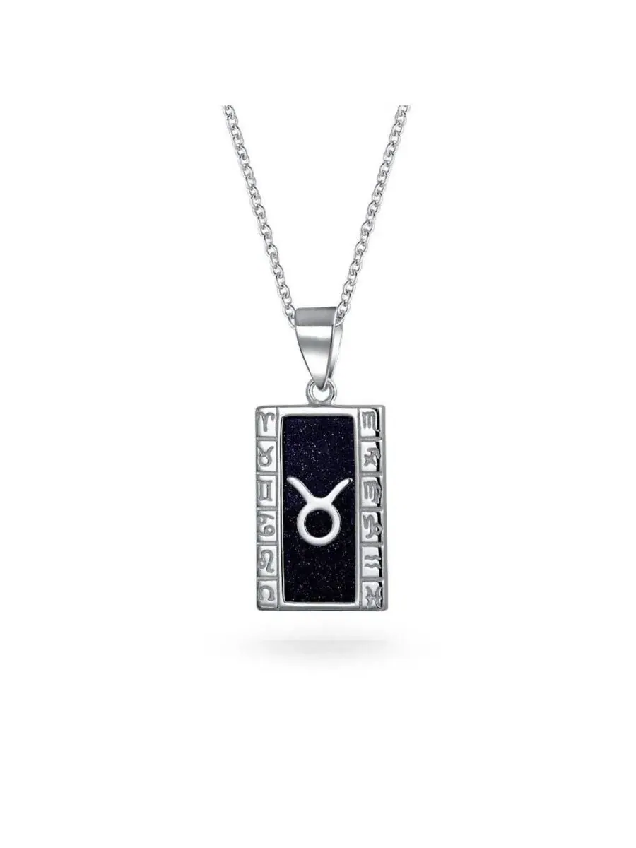 Подвеска-кулон в виде знака зодиака Телец с голубым золотистым стеклом Bling Jewelry