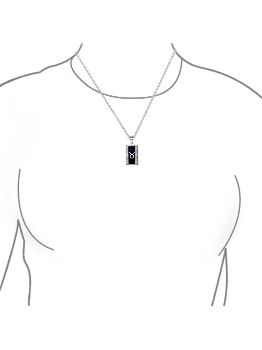 Подвеска-кулон в виде знака зодиака Телец с голубым золотистым стеклом Bling Jewelry — изображение 3 из 3, оттенок синий