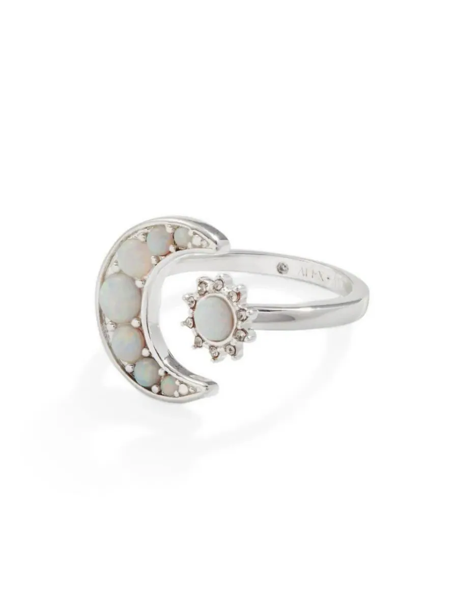 Кольцо с лунным и солнечным опалом, модель Moon Sun Opal Ring Alex and Ani — изображение 2 из 3, оттенок нет цвета