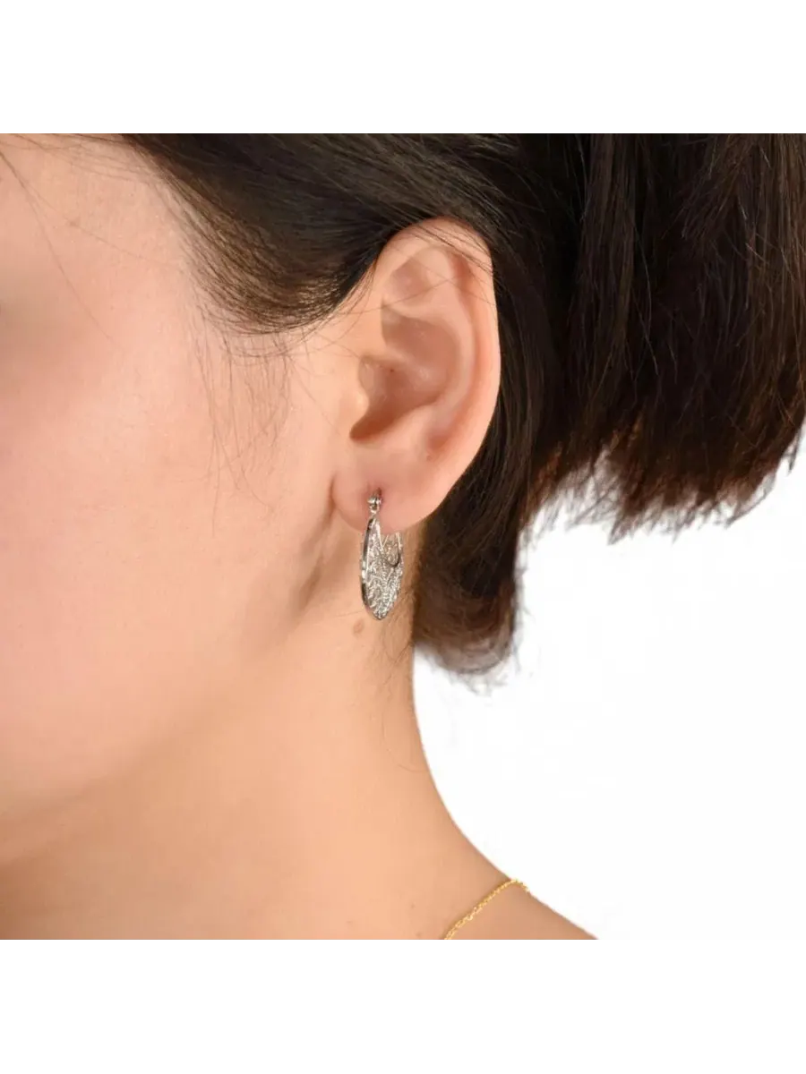 Серьги-кольца из стерлингового серебра с филигранью Boho Bali Style Bling Jewelry — изображение 2 из 4, оттенок серебряный