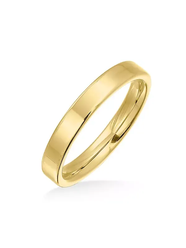Простые тонкие плоские кольца из полированного титана, удобная посадка, 3 мм Bling Jewelry