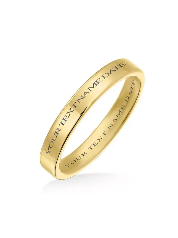 Простые тонкие плоские кольца из полированного титана, удобная посадка, 3 мм Bling Jewelry — изображение 4 из 4