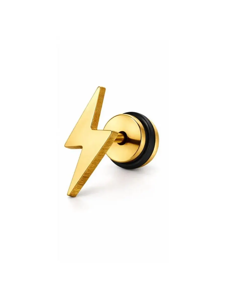 Серьги-пусеты из нержавеющей стали, 8 мм Rebl Jewelry — изображение 3 из 3, оттенок золото