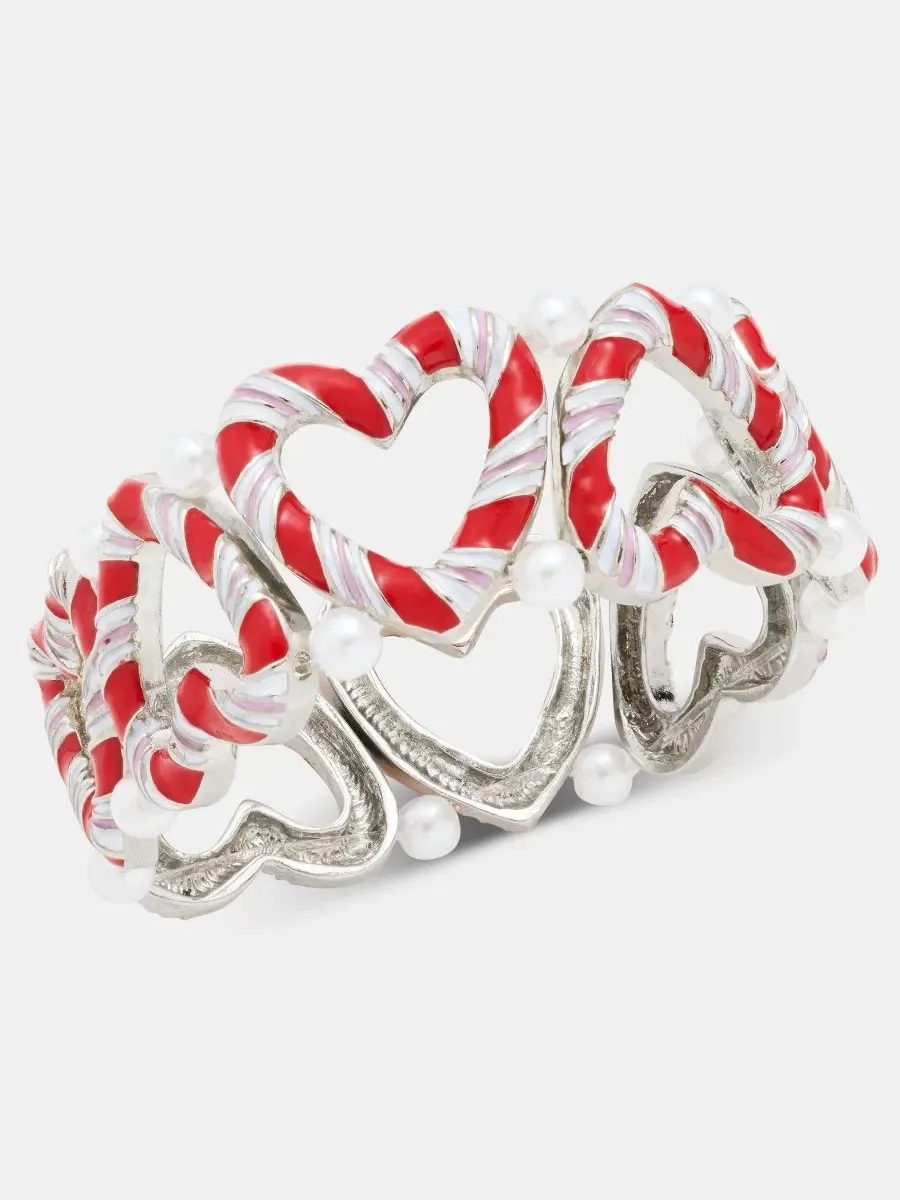 Браслет-сердце Candy Cane Heart Stretch Holiday Lane