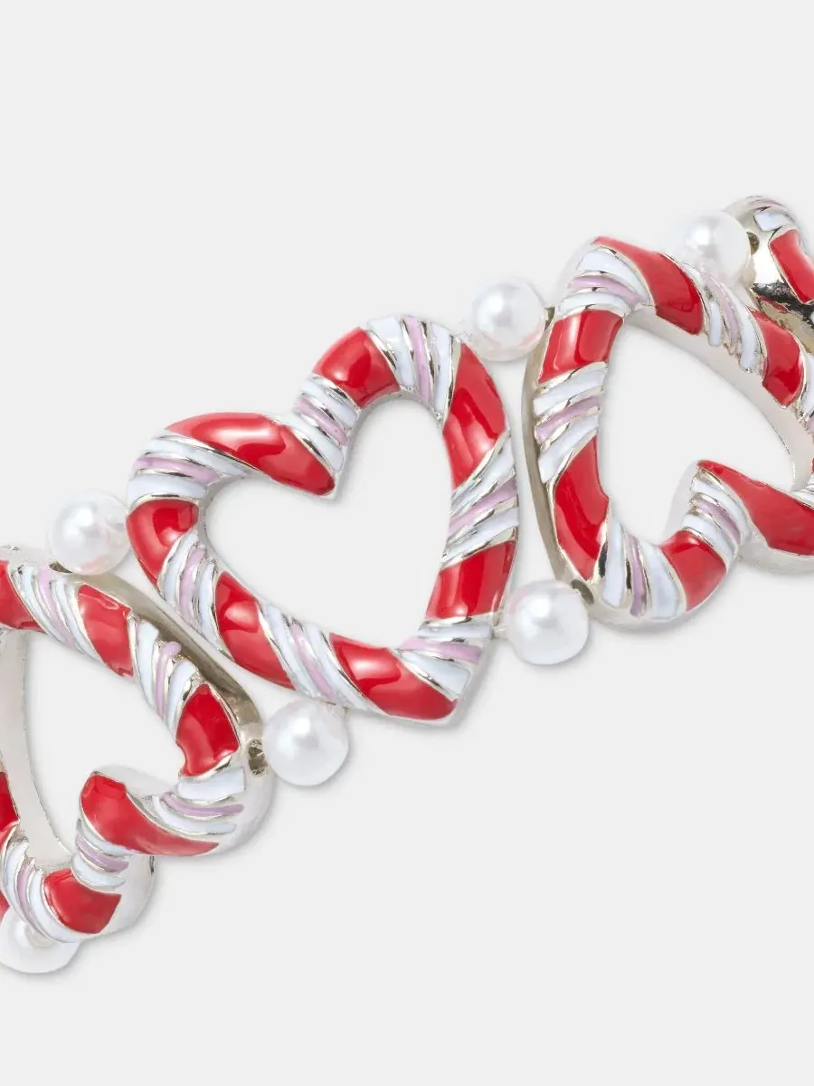 Браслет-сердце Candy Cane Heart Stretch Holiday Lane — изображение 2 из 2, оттенок мульти