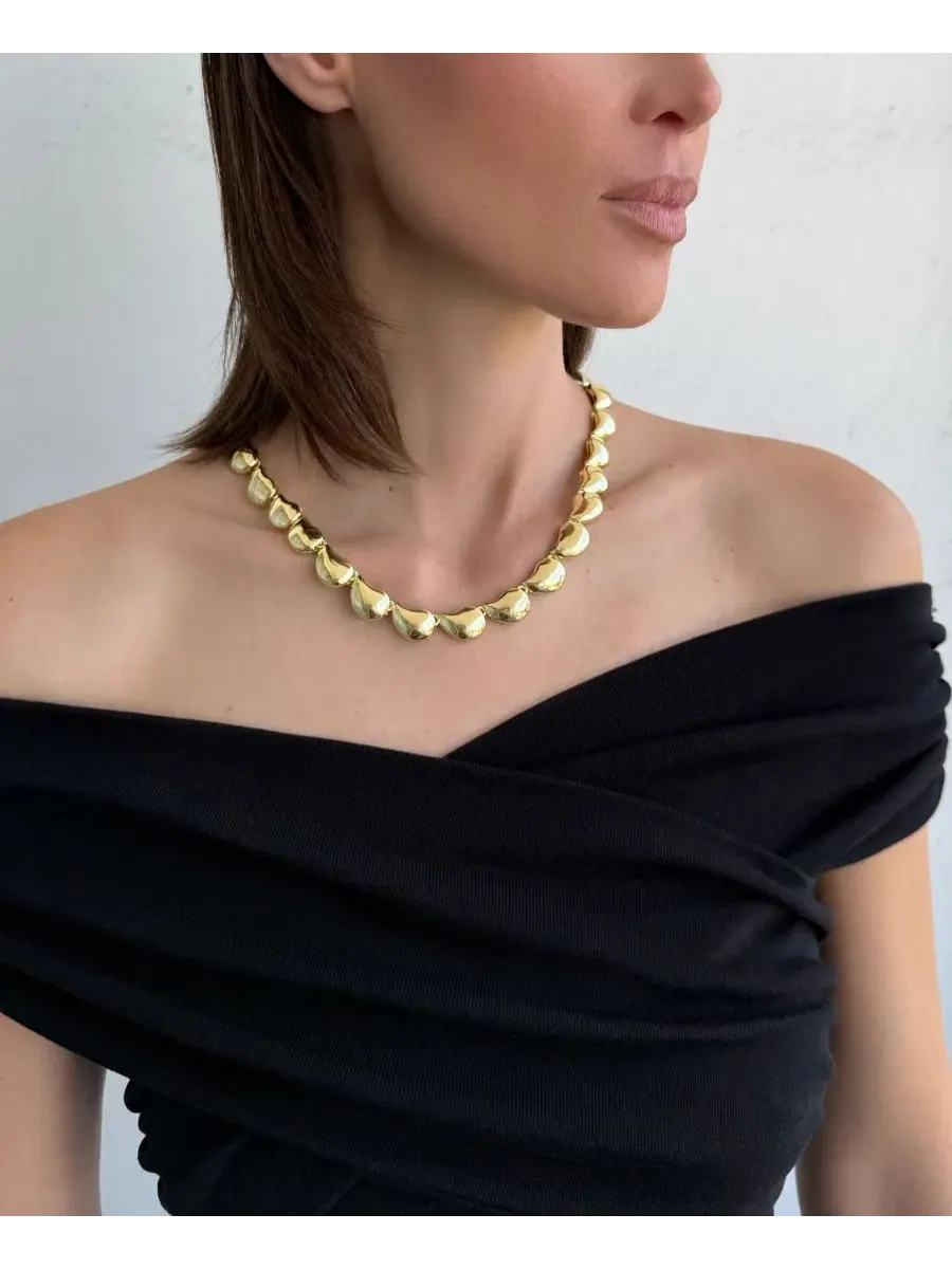 Ожерелье с подвеской в виде капли, позолоченное, модель Teardrop Chain ADORNIA — изображение 2 из 4, оттенок золото