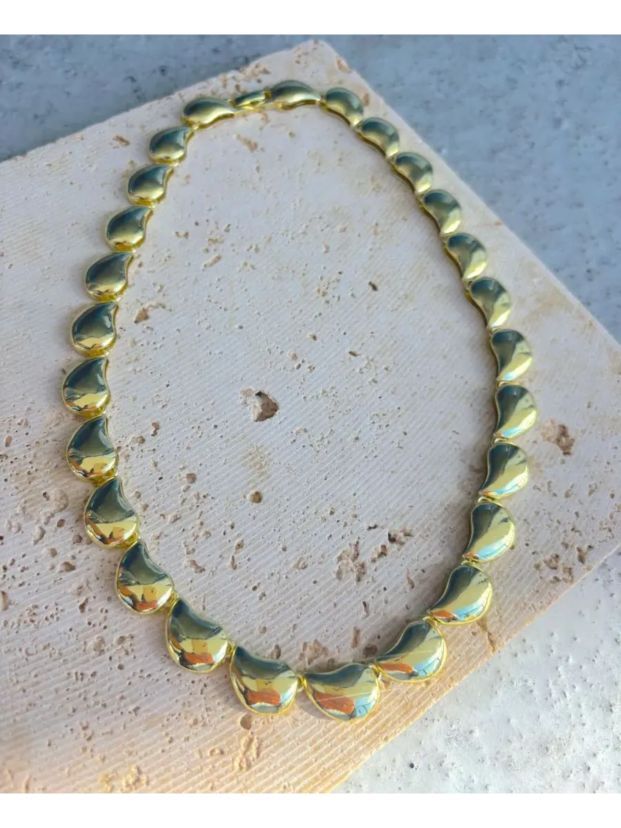 Ожерелье с подвеской в виде капли, позолоченное, модель Teardrop Chain ADORNIA — изображение 3 из 4, оттенок золото