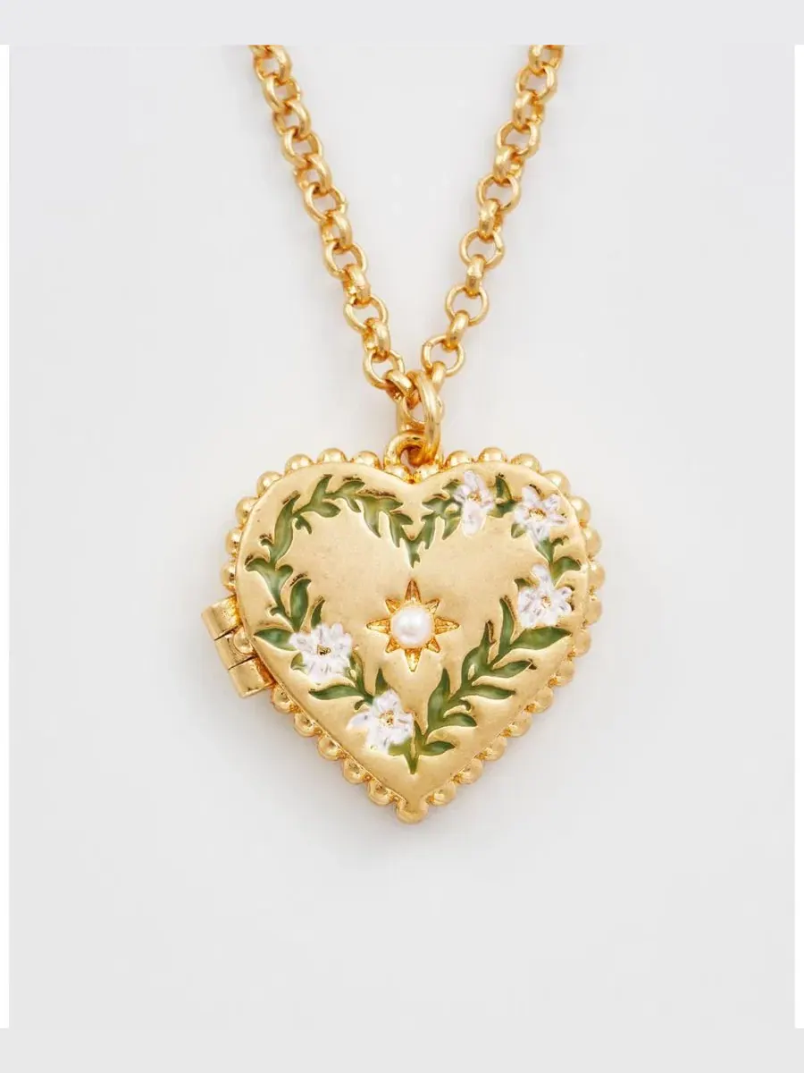 Подвеска-кулон с сердцем Jasmine Heart Locket Fable England — изображение 2 из 6, оттенок золото