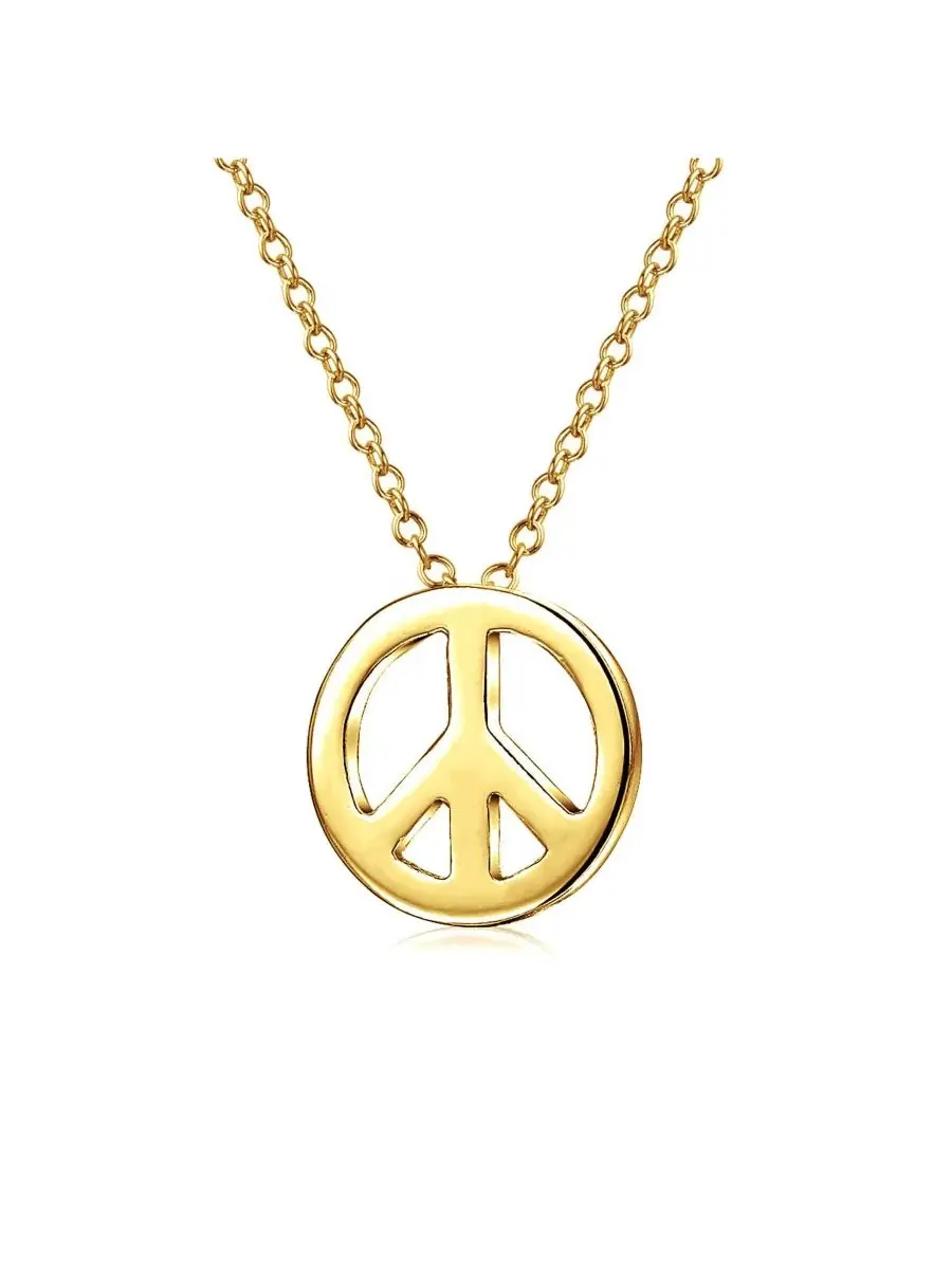 Кулон с символом мира Tiny World Peace Sign Pendant, 0.6 см