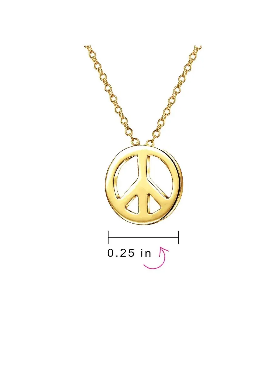 Кулон с символом мира Tiny World Peace Sign Pendant, 0.6 см — изображение 3 из 3, оттенок золотистый
