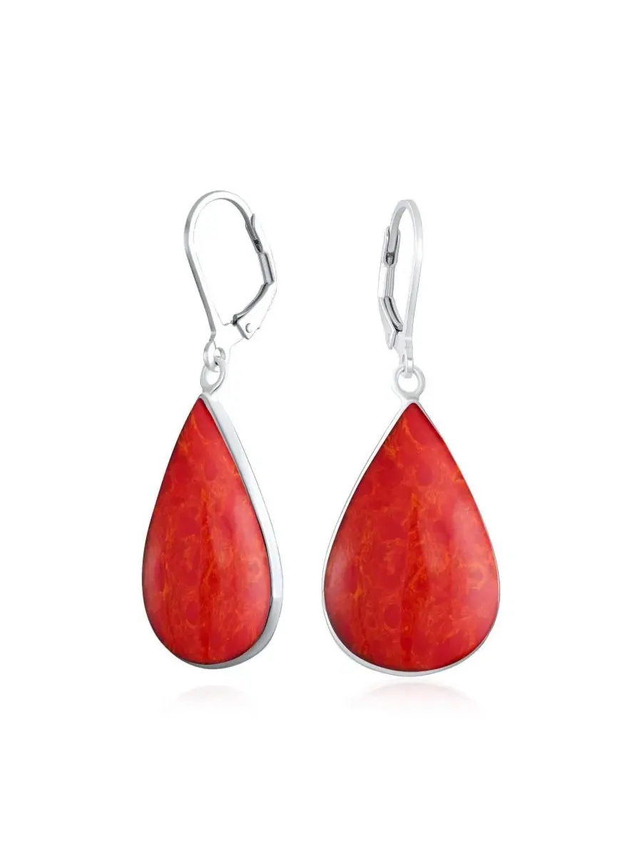 Серьги-подвески из стерлингового серебра с карнеолом, каплевидные Bling Jewelry