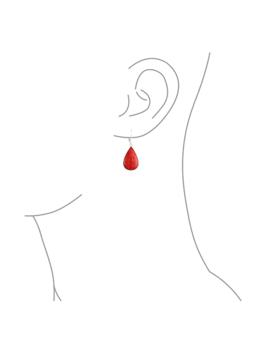 Серьги-подвески из стерлингового серебра с карнеолом, каплевидные Bling Jewelry — изображение 3 из 4, оттенок красный