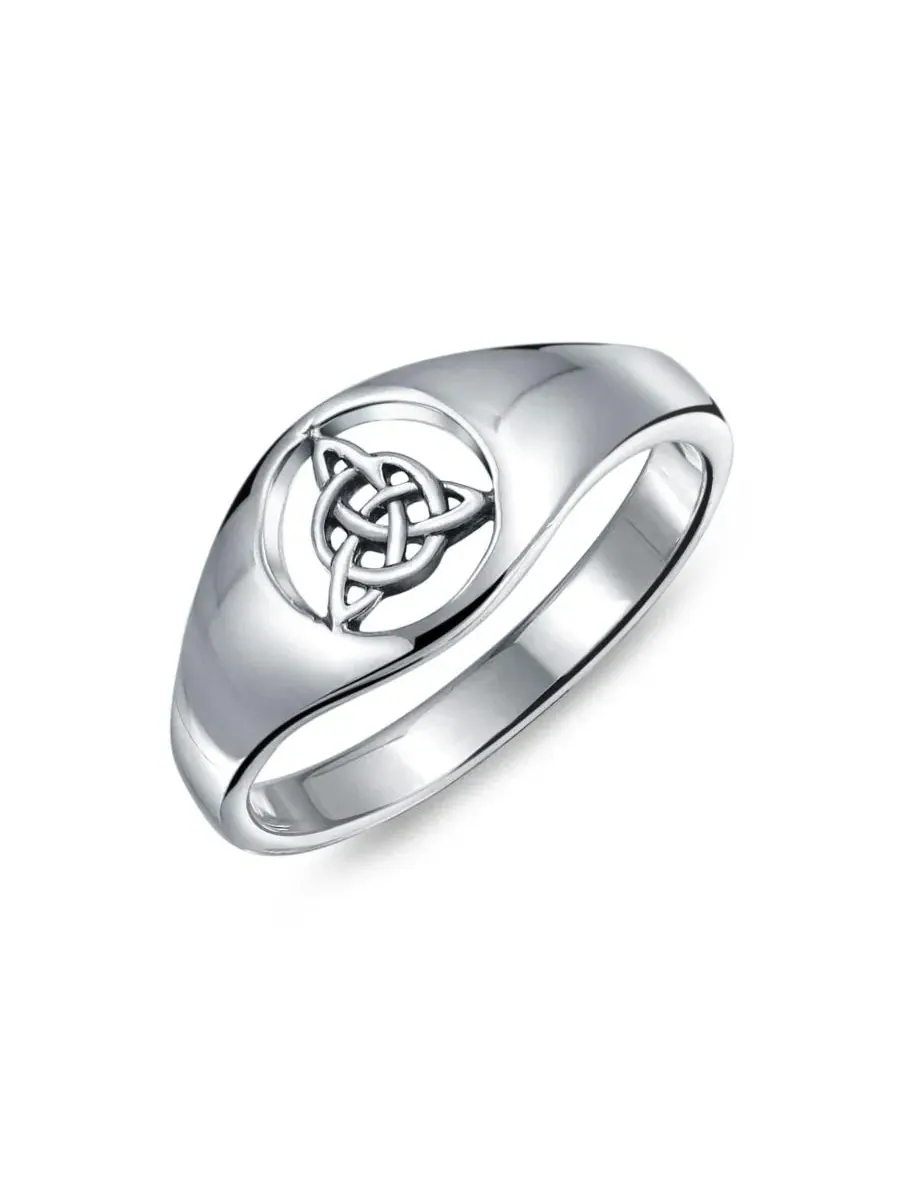 Кельтское кольцо-трикветра из стерлингового серебра, Viking Celtic Infinity Trinity Knot Triquetra