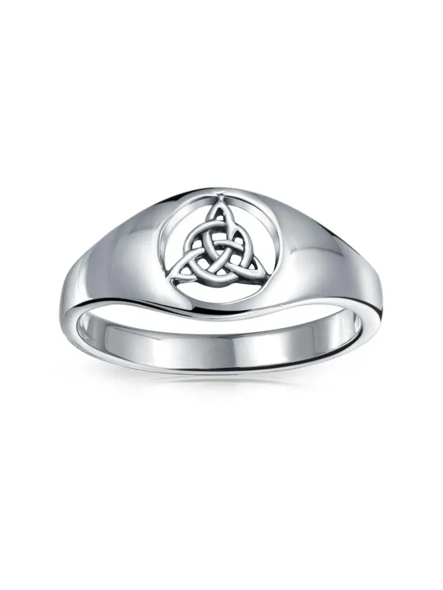 Кельтское кольцо-трикветра из стерлингового серебра, Viking Celtic Infinity Trinity Knot Triquetra — изображение 2 из 4