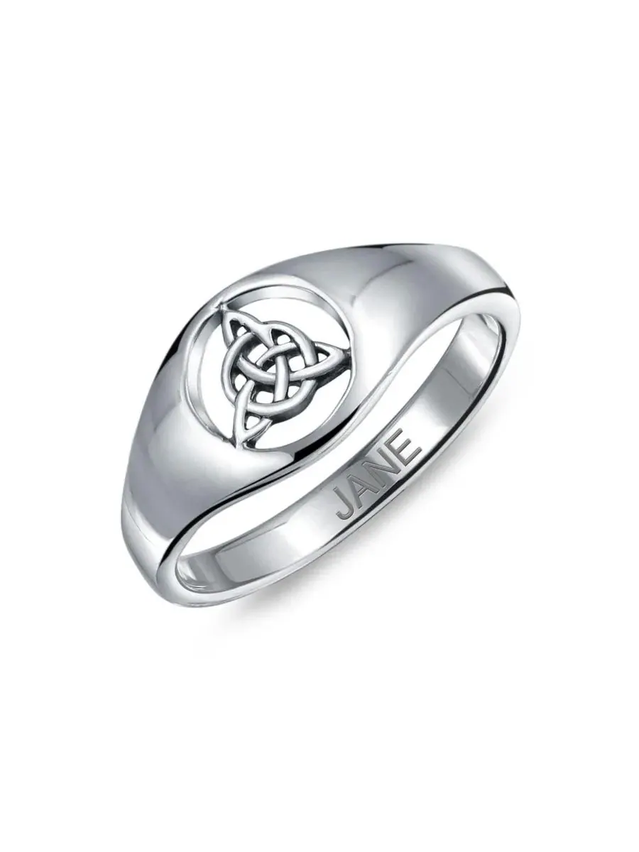 Кельтское кольцо-трикветра из стерлингового серебра, Viking Celtic Infinity Trinity Knot Triquetra — изображение 4 из 4