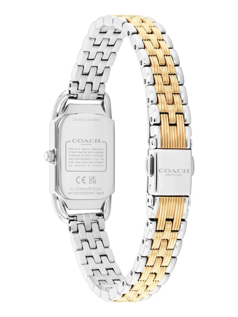 Женские часы Cadie Two Tone Stainless Steel Bracelet Watch, 17.5mm COACH — изображение 3 из 6, оттенок серебряный