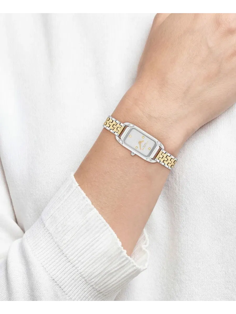 Женские часы Cadie Two Tone Stainless Steel Bracelet Watch, 17.5mm COACH — изображение 4 из 6, оттенок серебряный